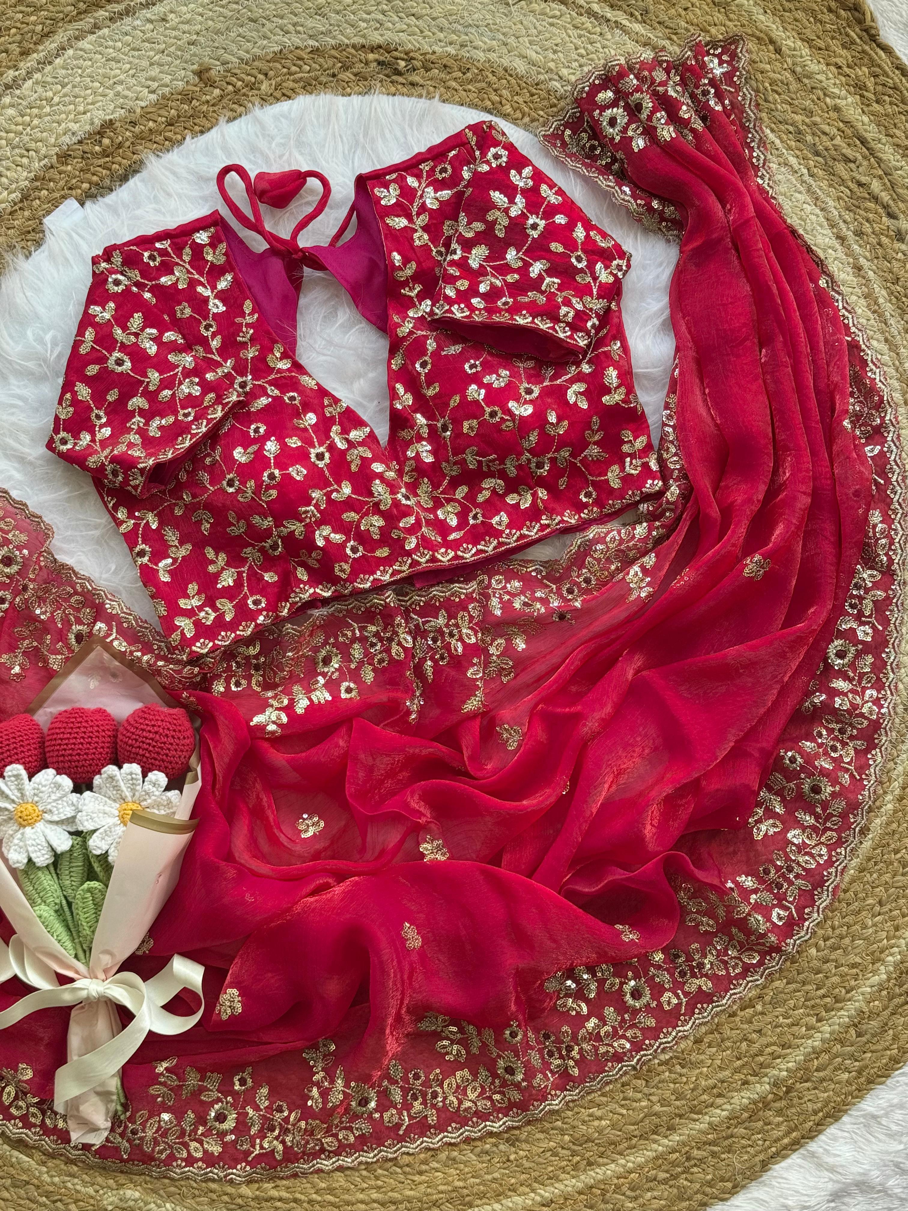 Cruch chiffon saree AP 1007