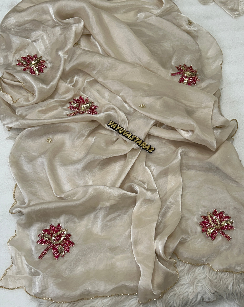 Space Silk hand work saree 1043