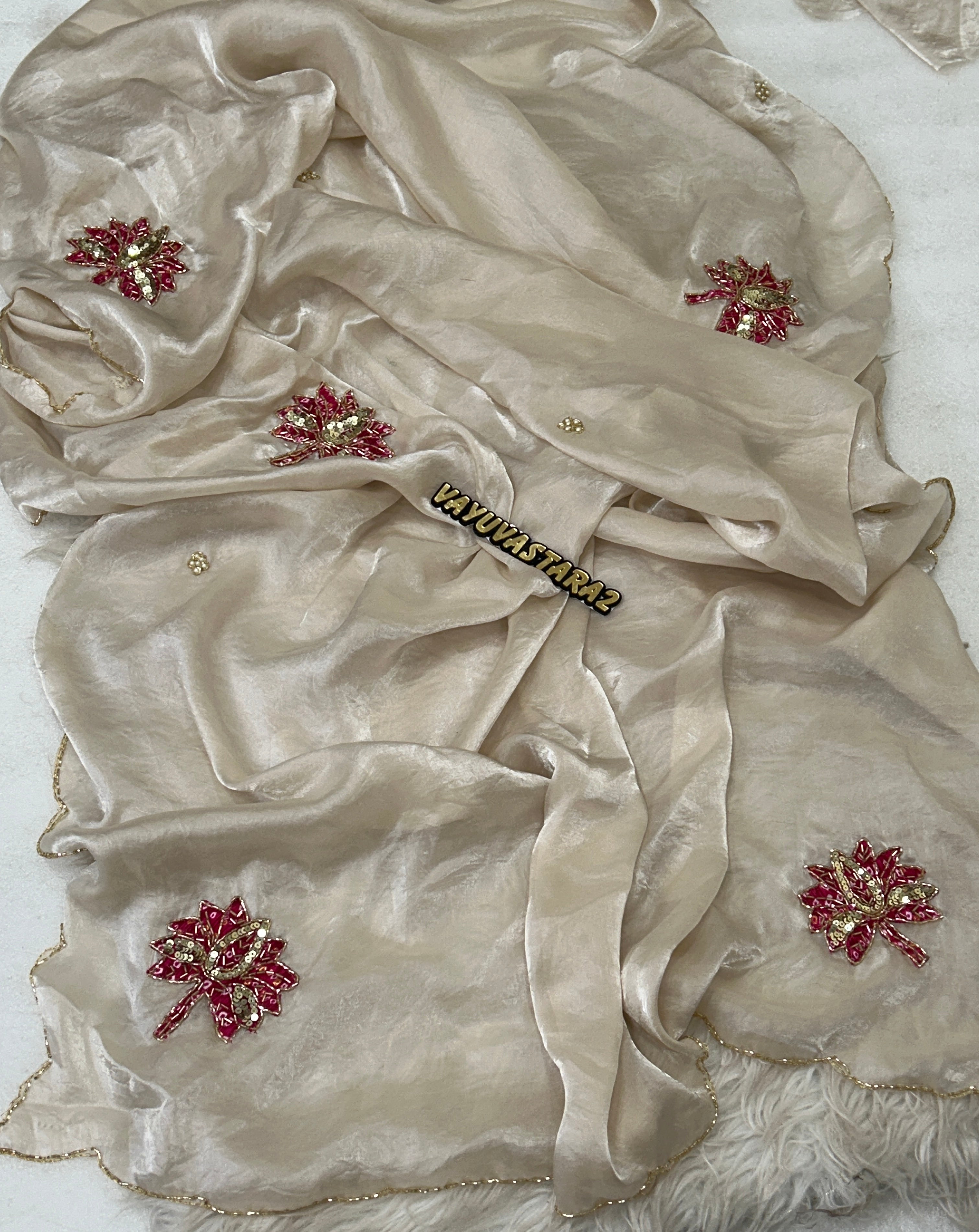 Space Silk hand work saree 1043