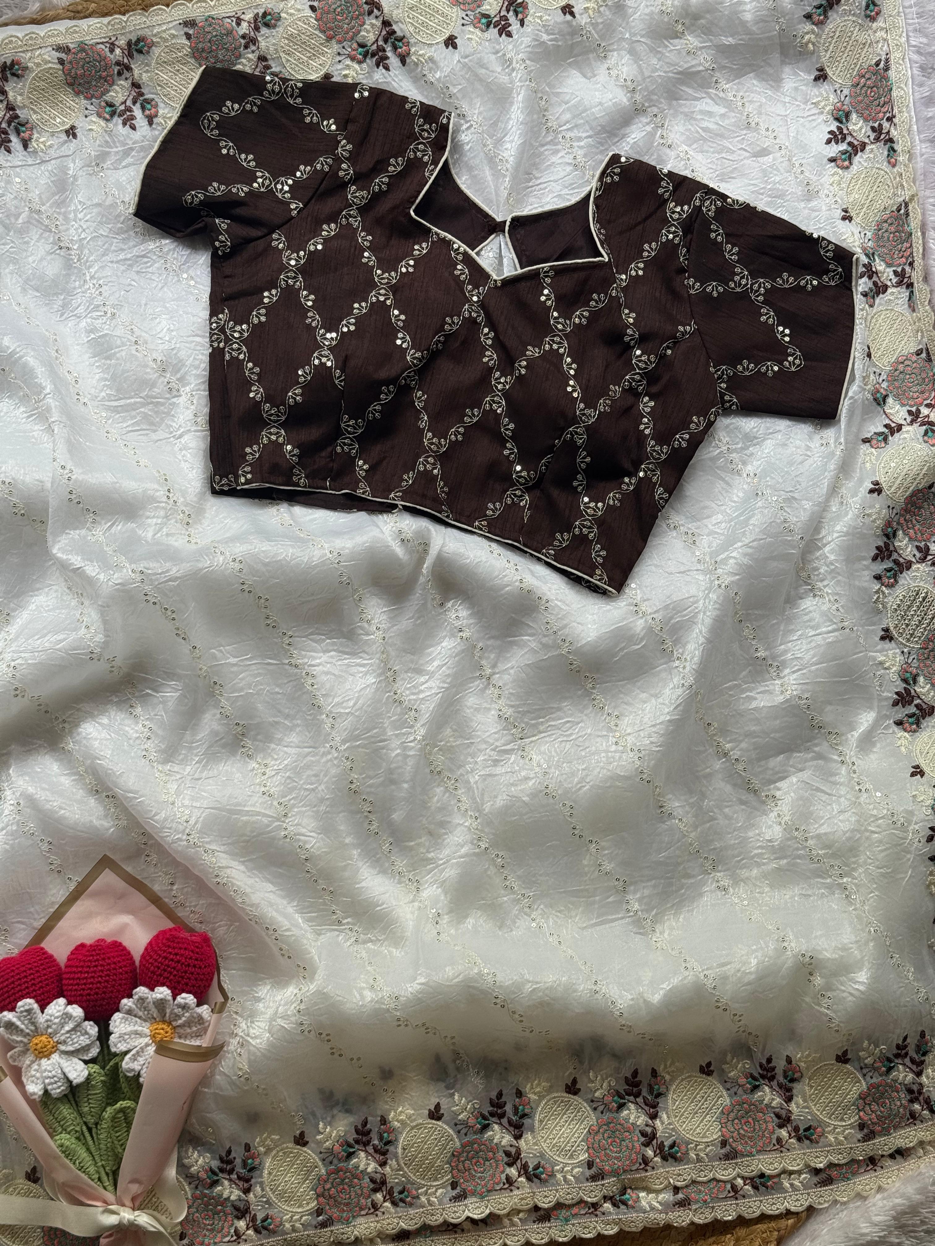 Cruch saree 1034 unstitch blouses