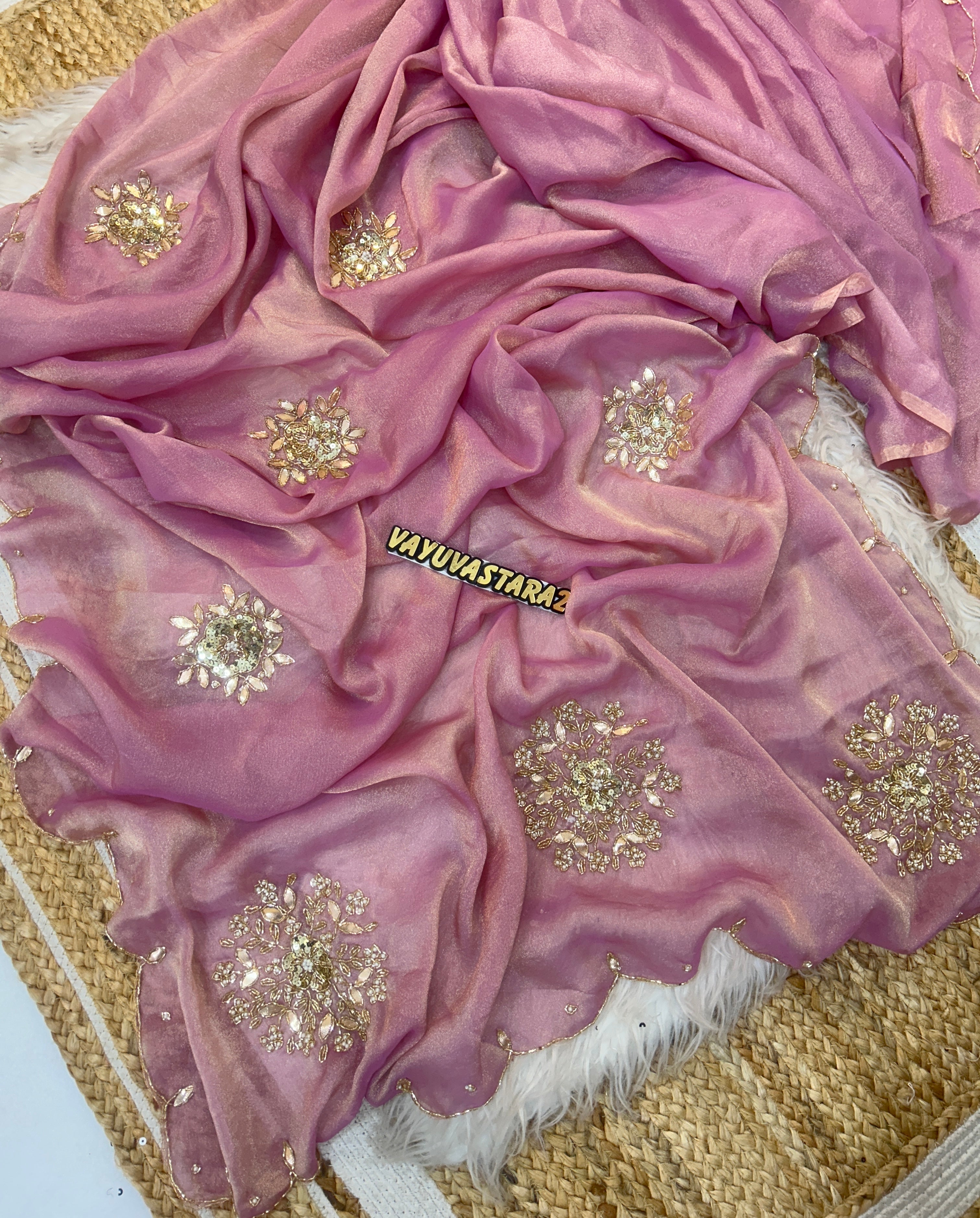 Tissue slik saree 1055