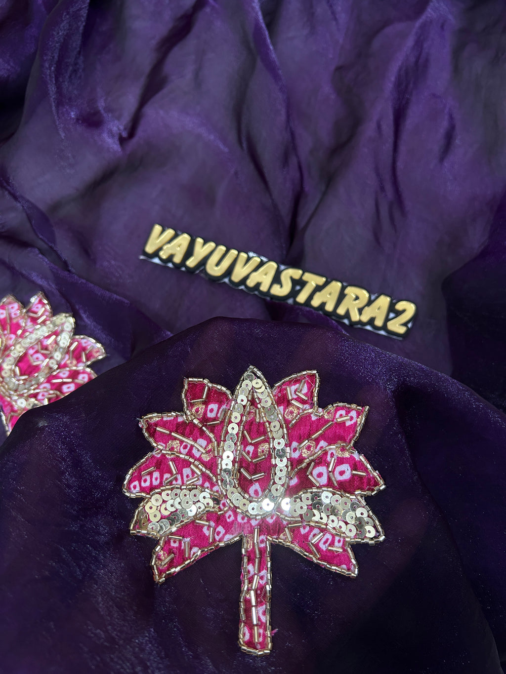 Space Silk hand work saree 1043