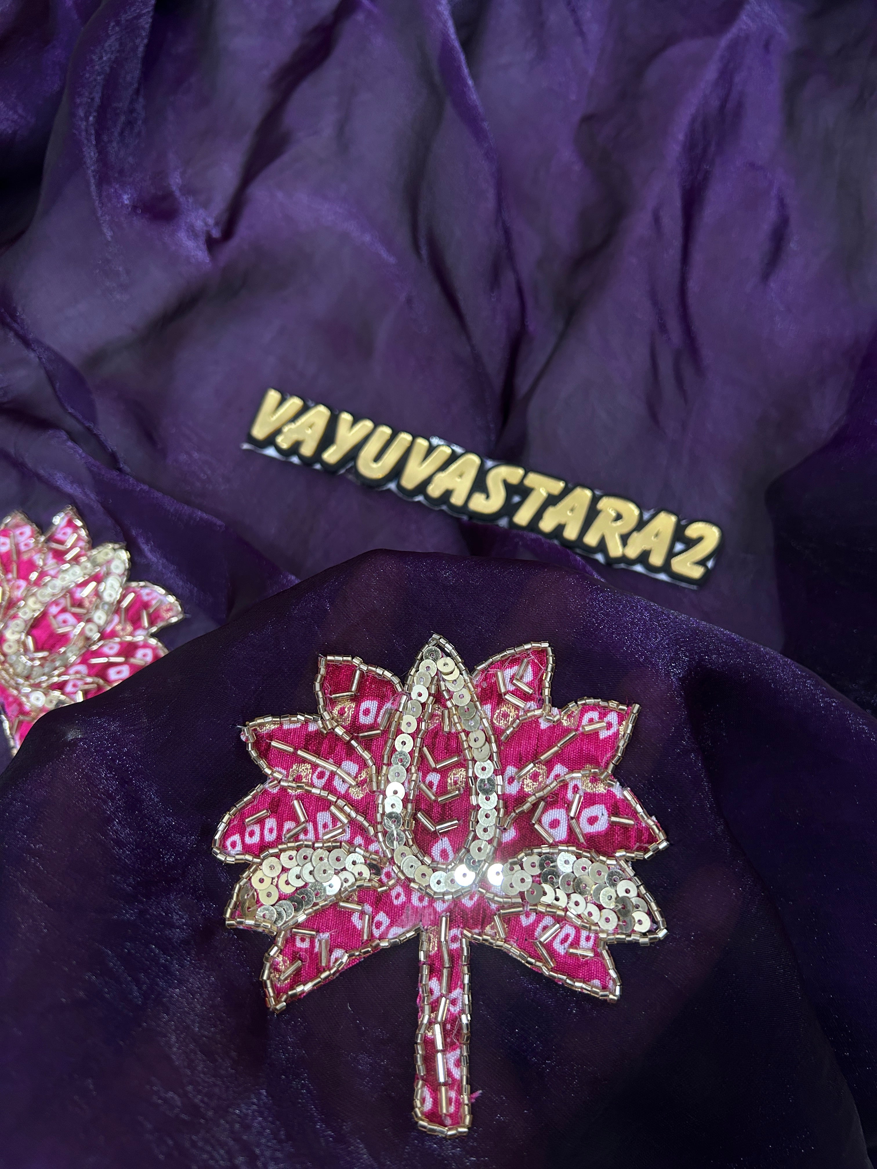 Space Silk hand work saree 1043