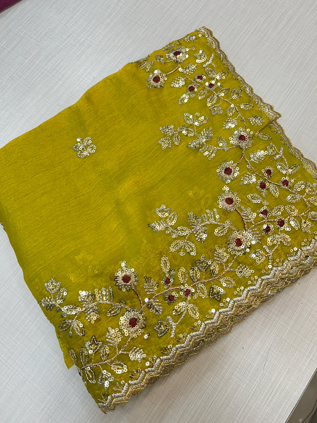 Cruch chiffon saree AP 1007
