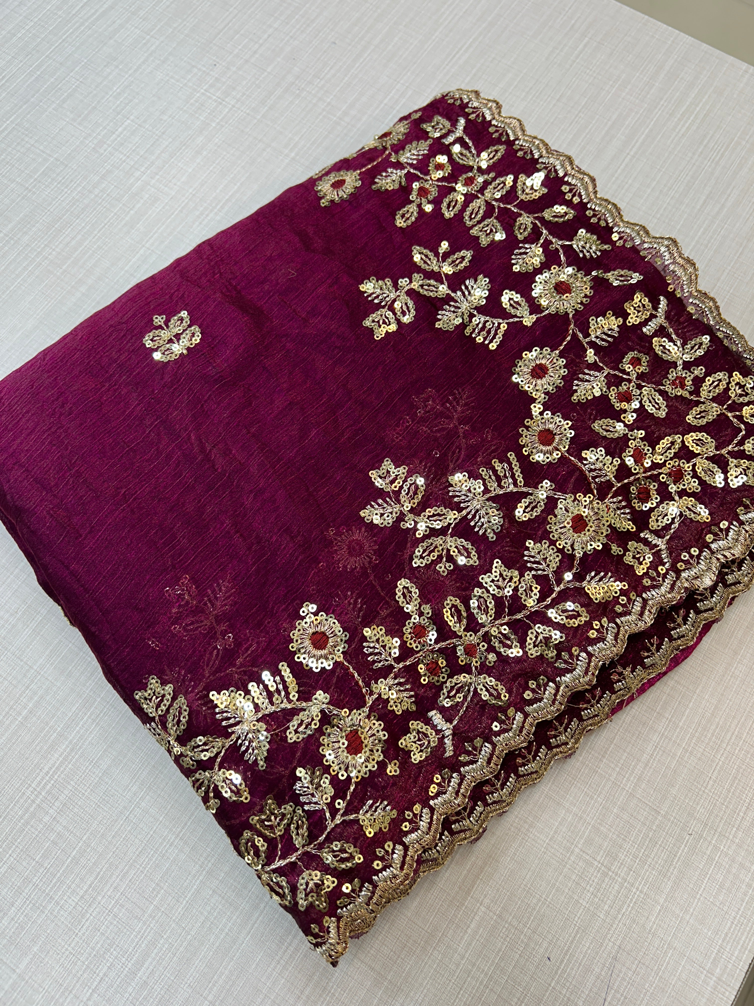 Cruch chiffon saree AP 1007