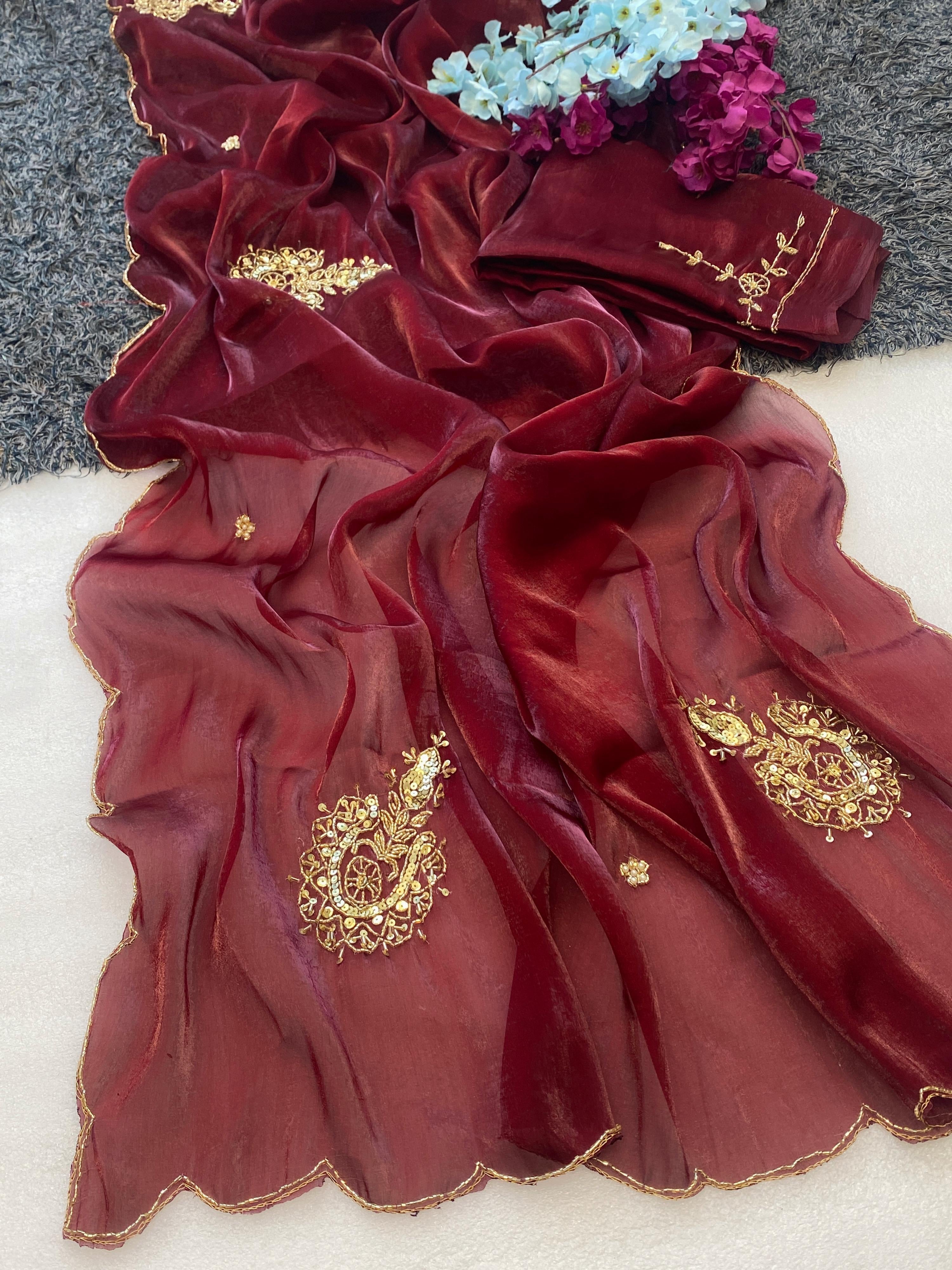 Hand work saree PRT 1013