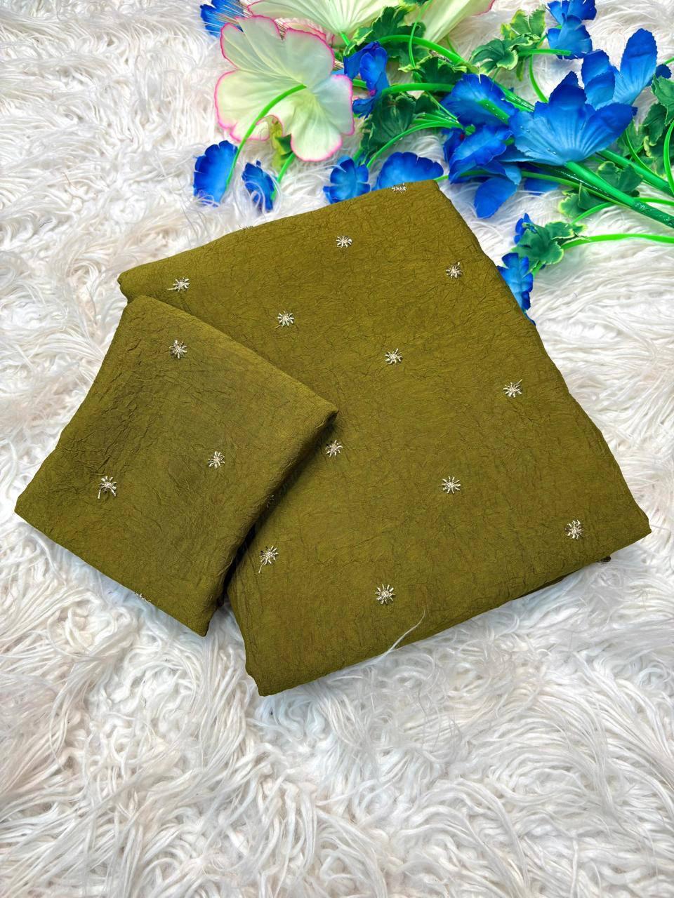 Crush chiffon saree INP 1016