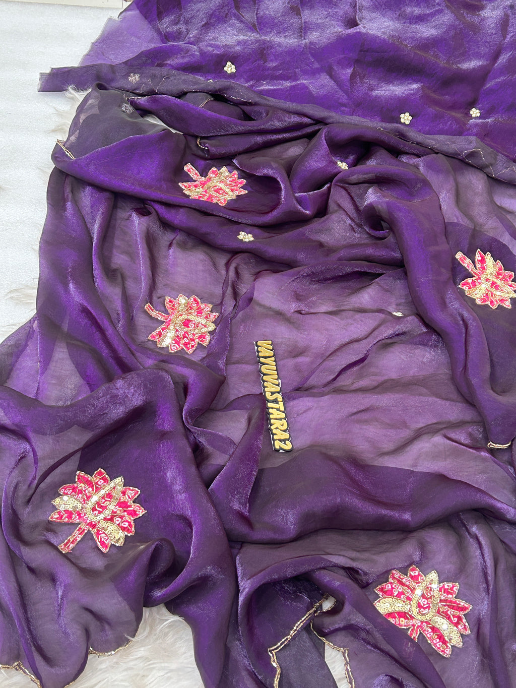 Space Silk hand work saree 1043