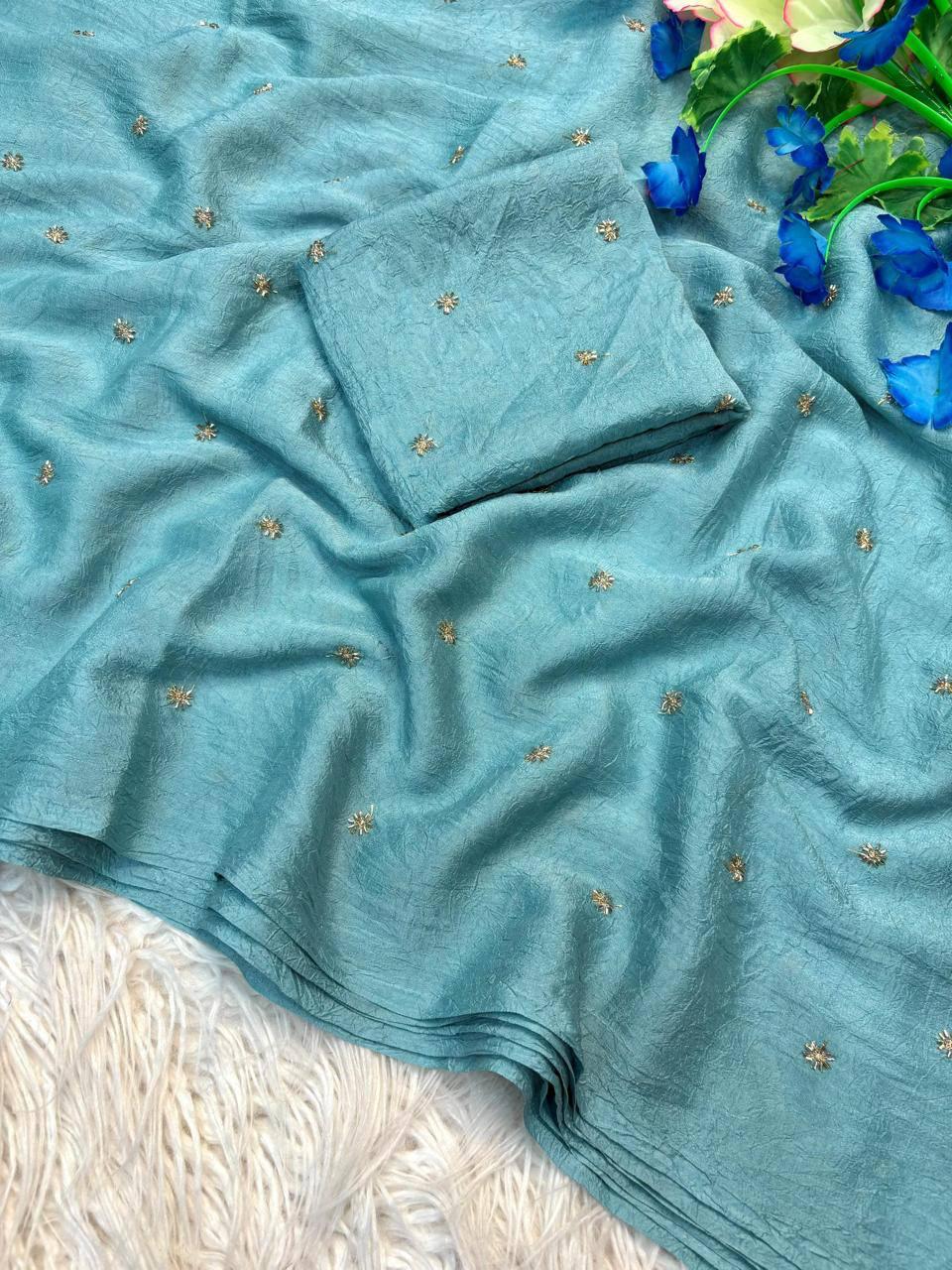 Crush chiffon saree INP 1016