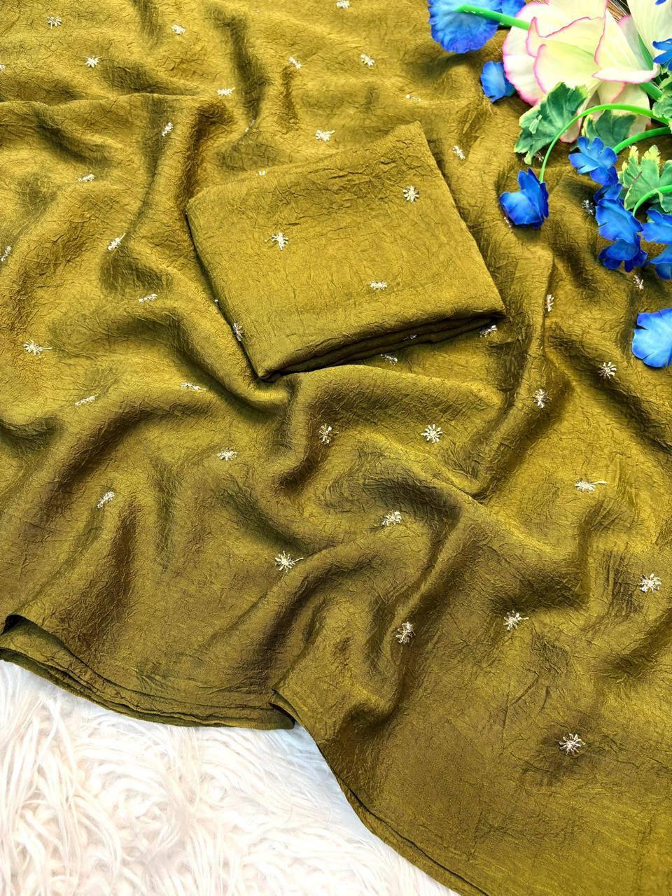 Crush chiffon saree INP 1016