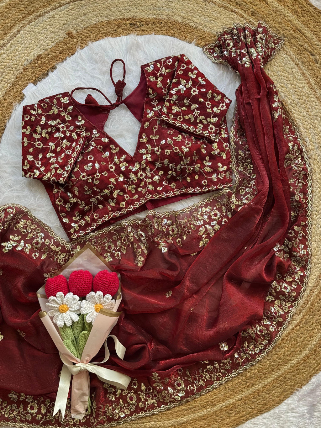 Cruch chiffon saree AP 1007