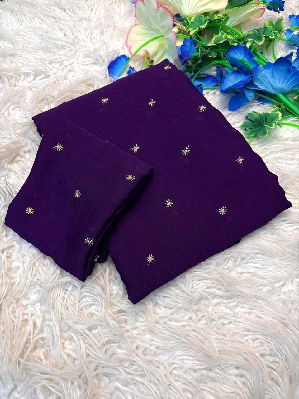 Crush chiffon saree INP 1016