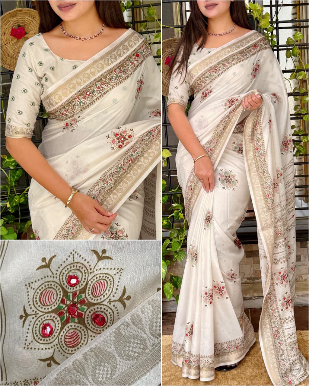 Mall cotton sareee AT 1025