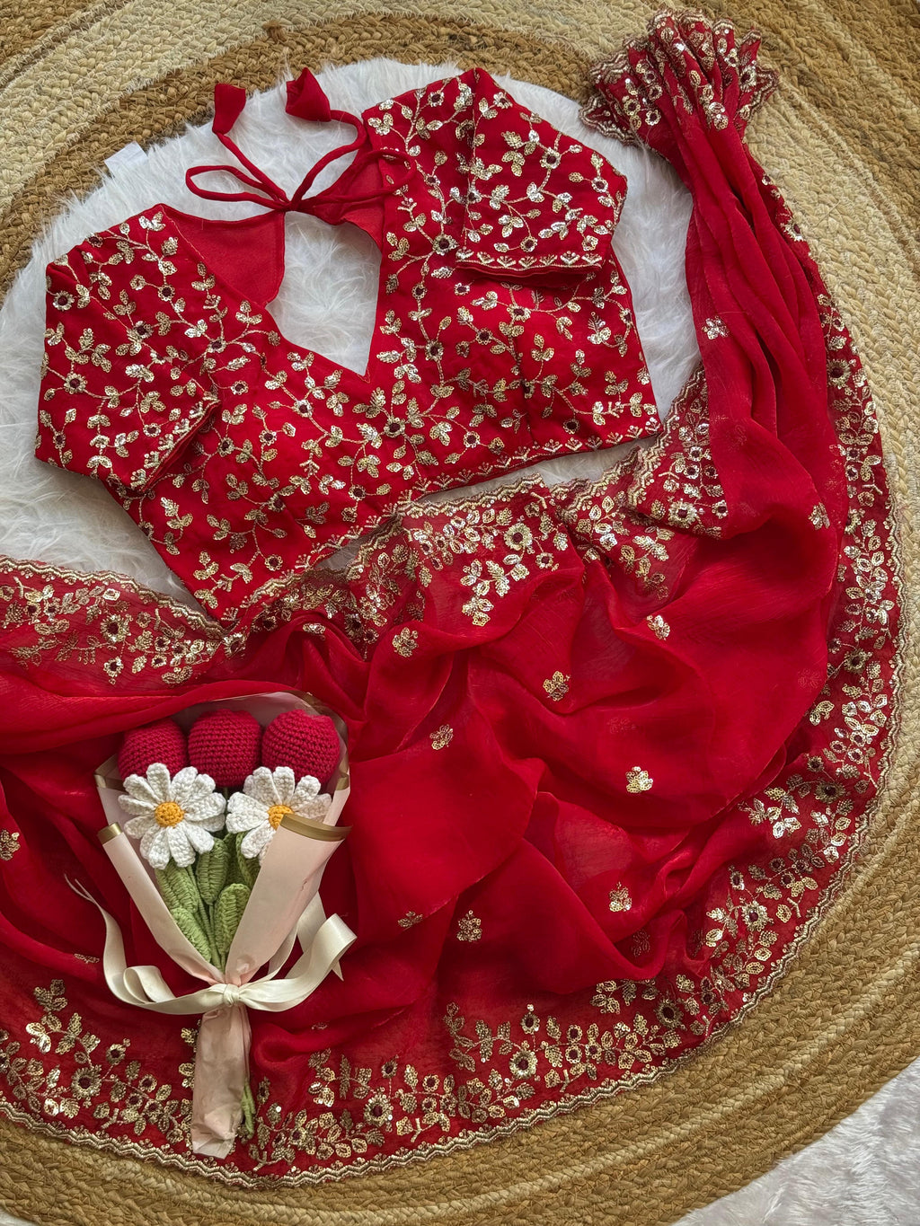 Cruch chiffon saree AP 1007