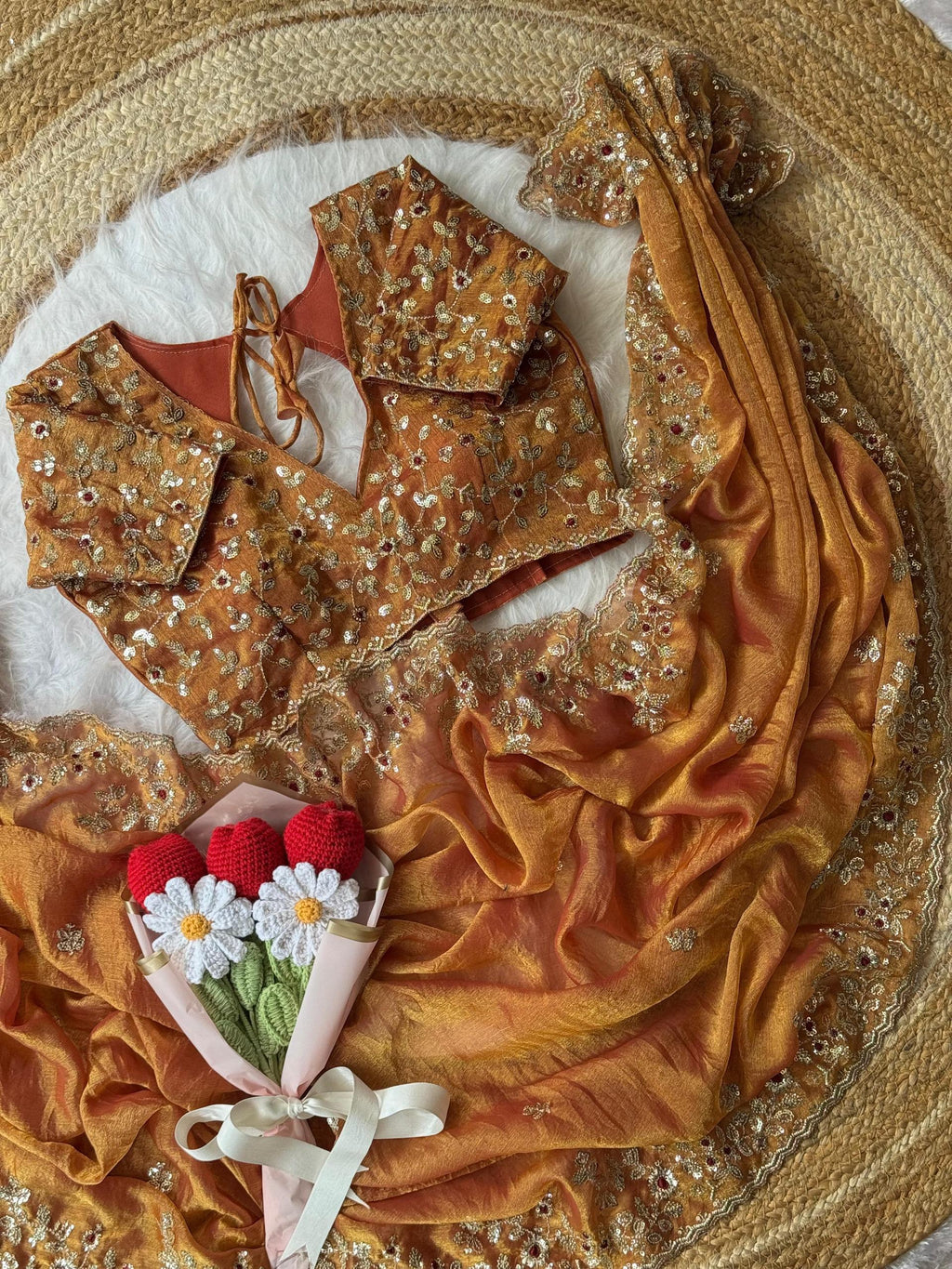 Cruch chiffon saree AP 1007