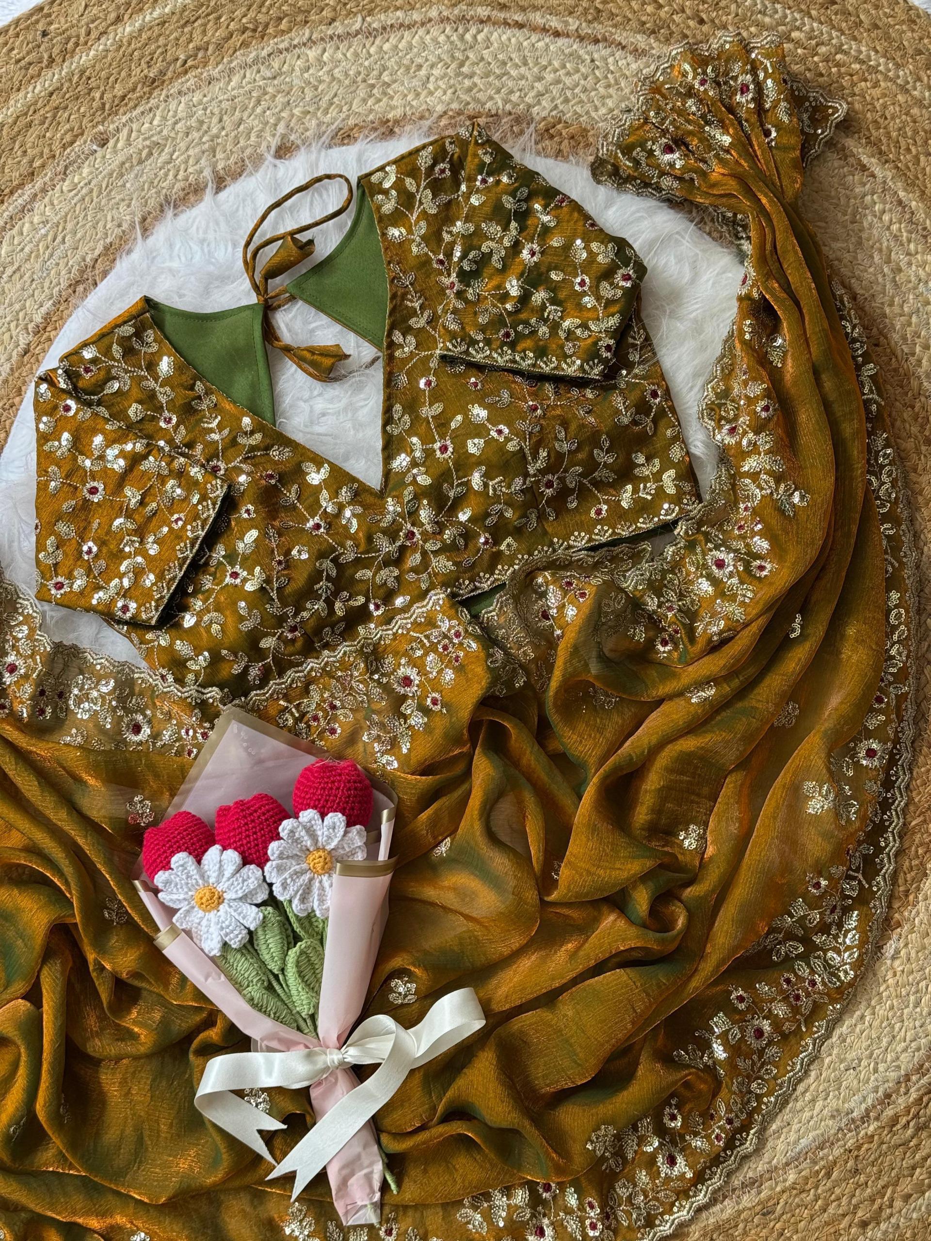 Cruch chiffon saree AP 1007