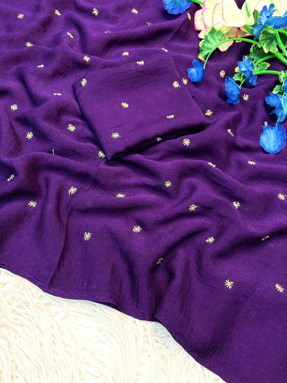 Crush chiffon saree INP 1016