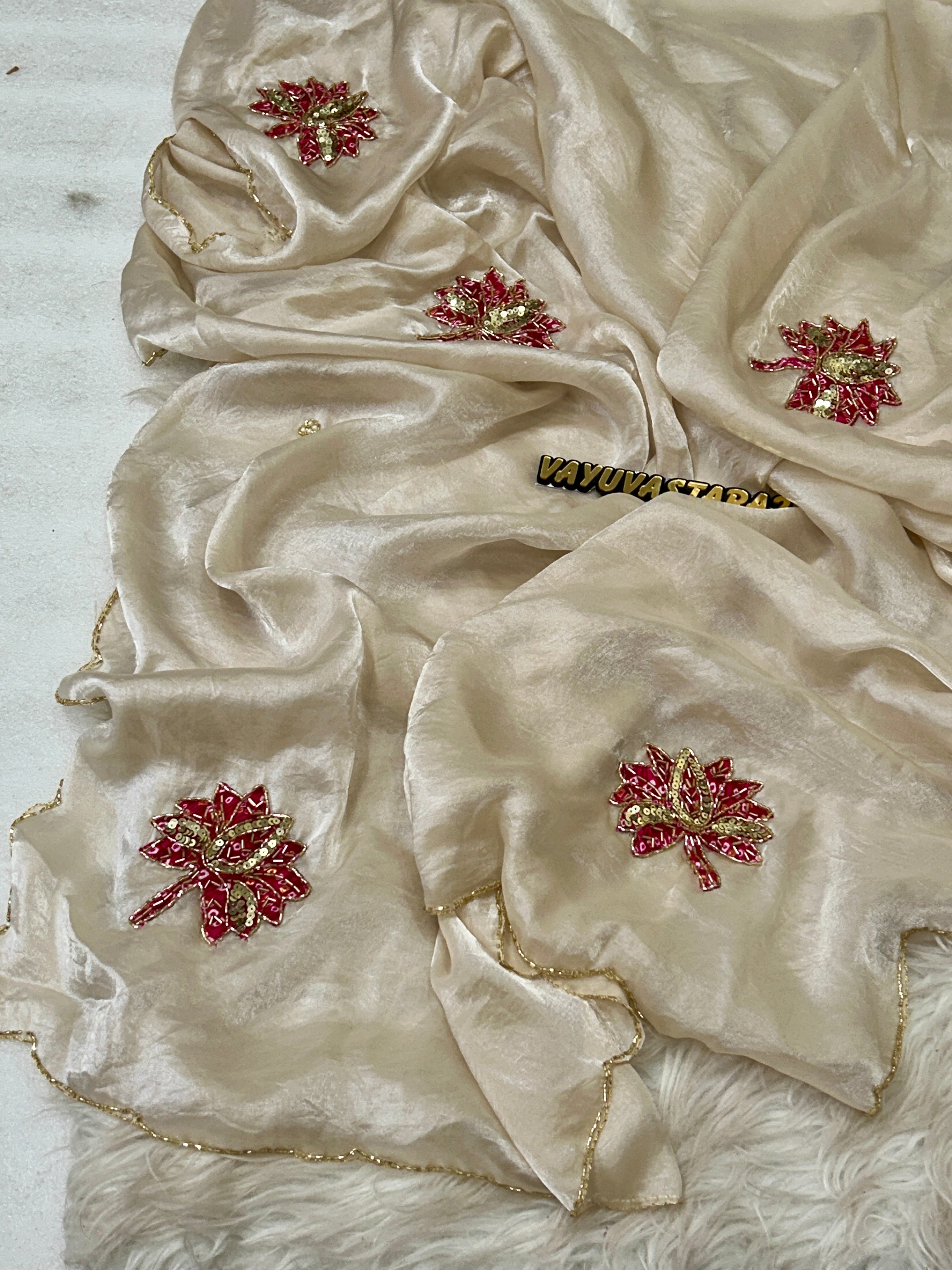 Space Silk hand work saree 1043