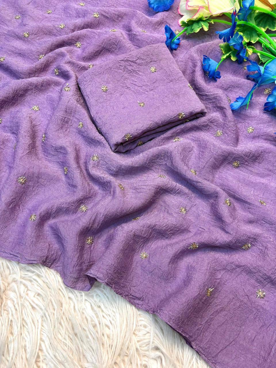 Crush chiffon saree INP 1016