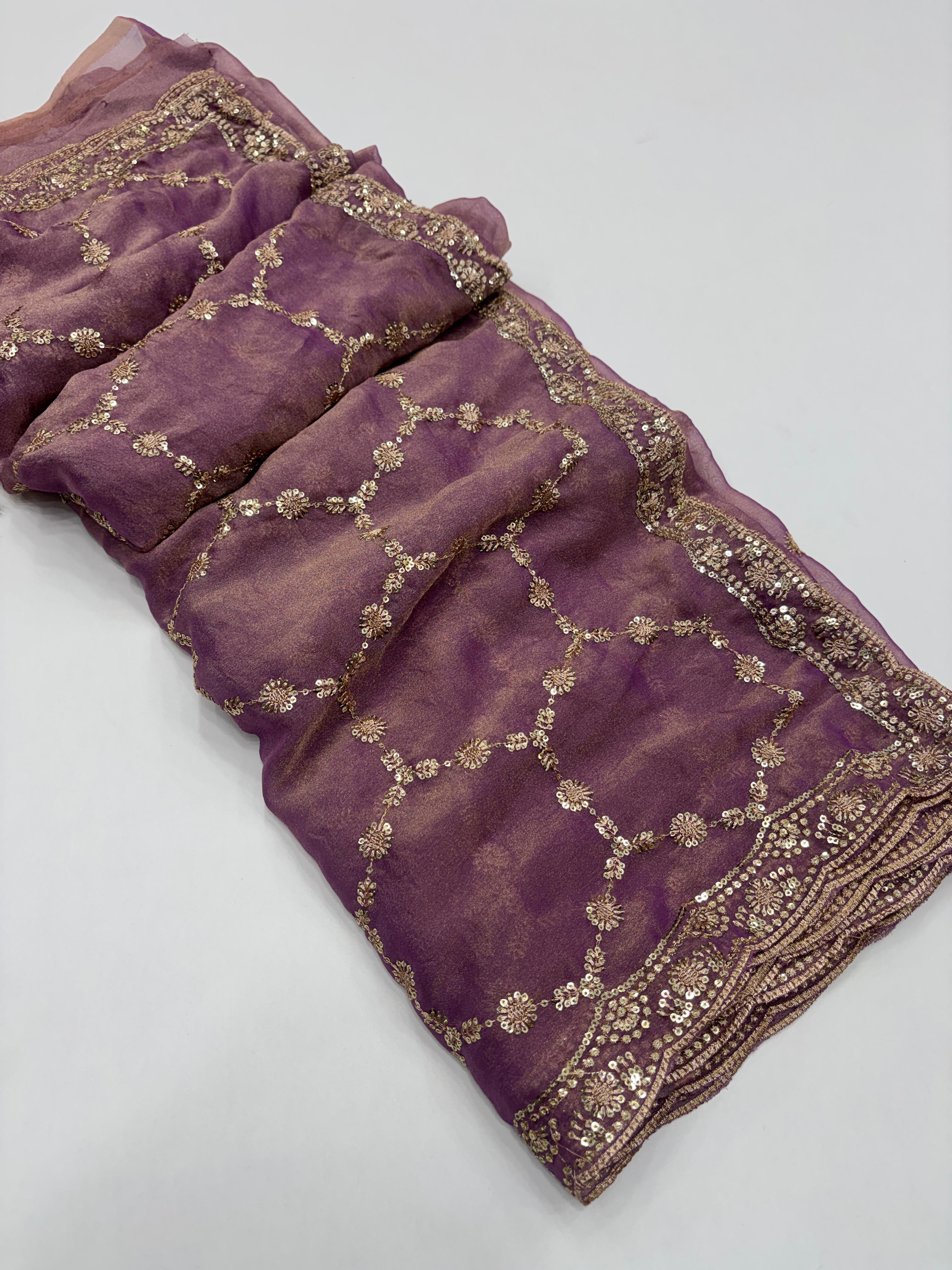 Moos chiffon slik saree prt 1041