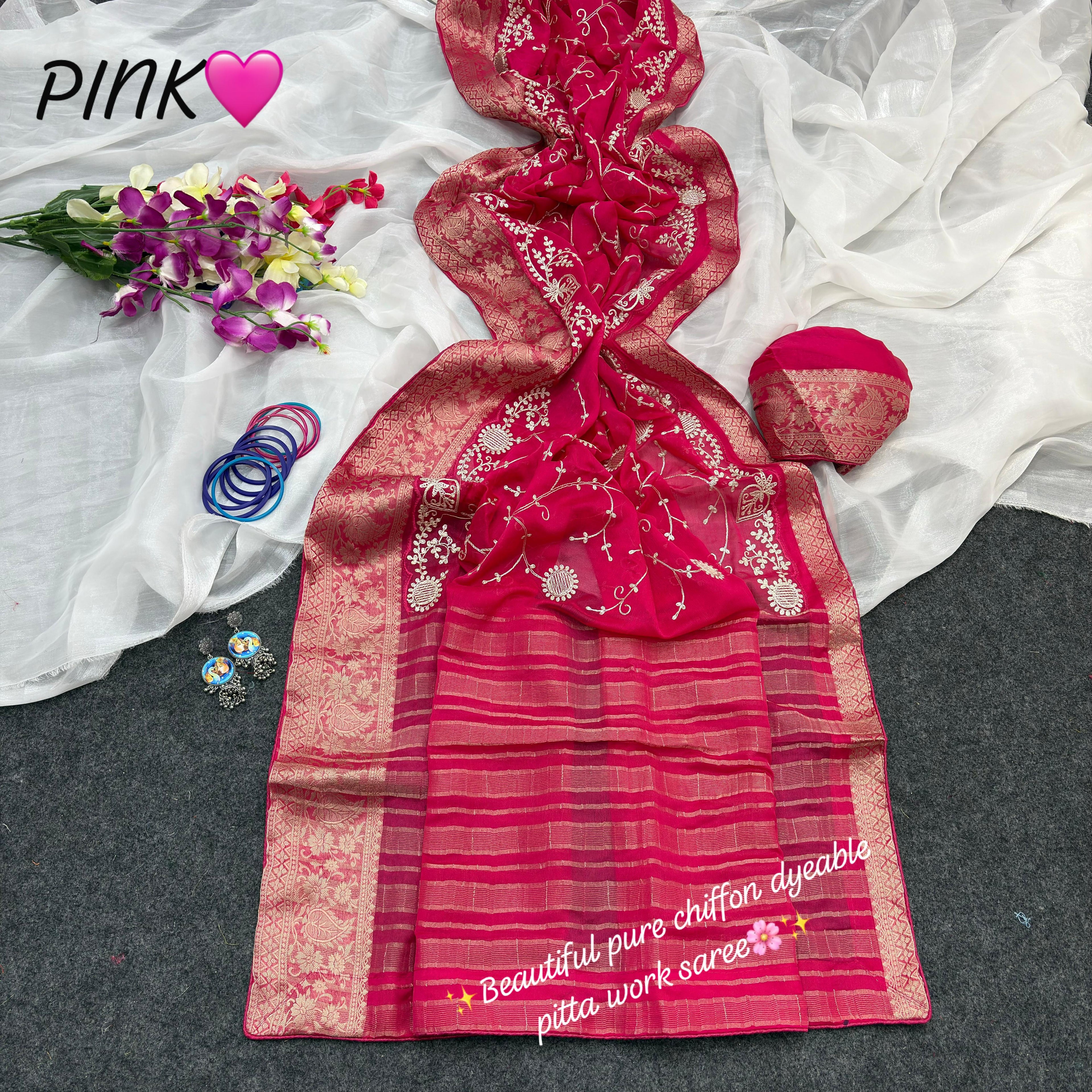 Chiffon slik saree jk 1052