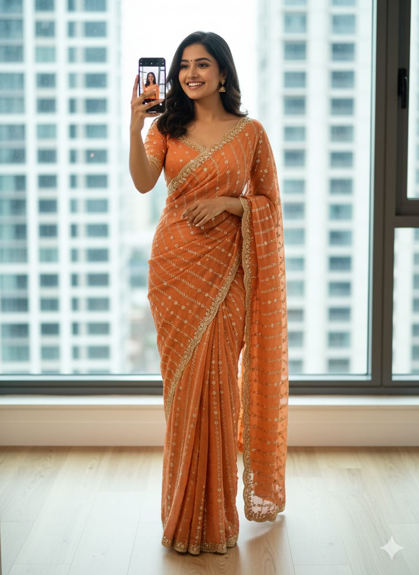 Fox Georgette saree 1060