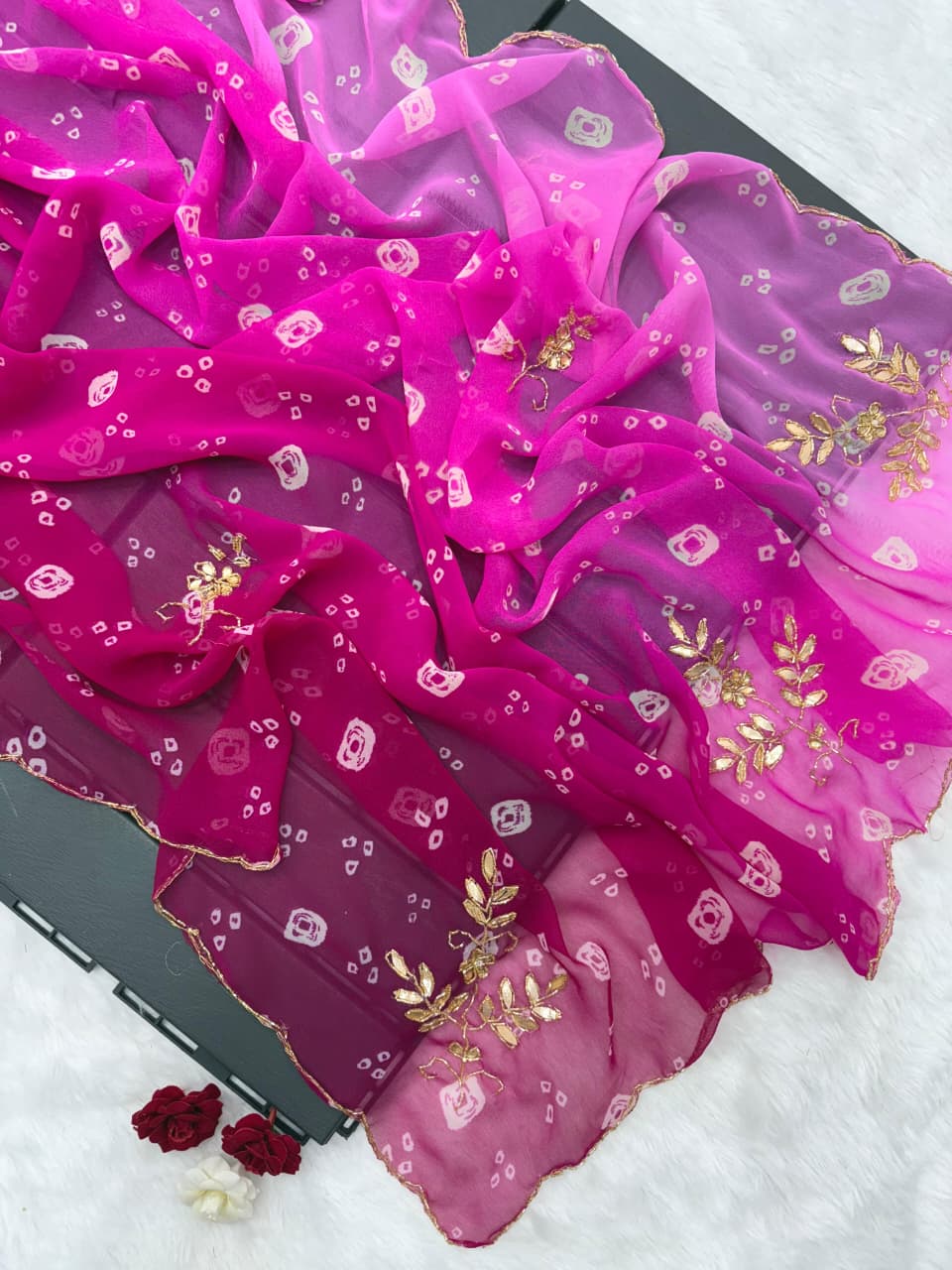 Gorget hand work saree jk 1050