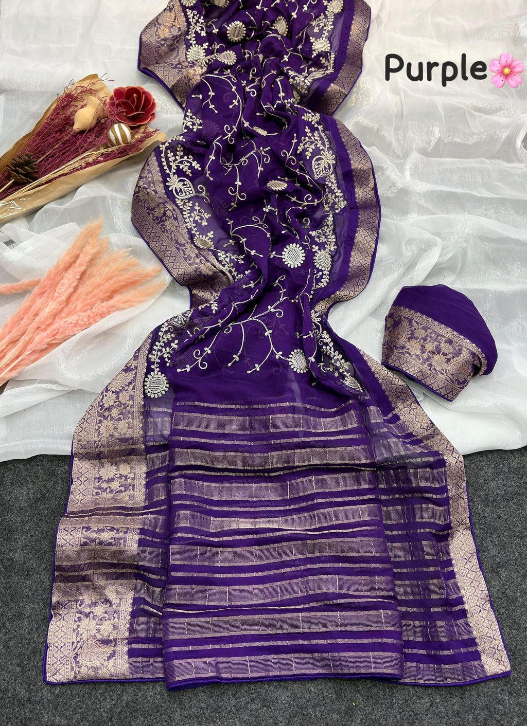 Chiffon slik saree jk 1052