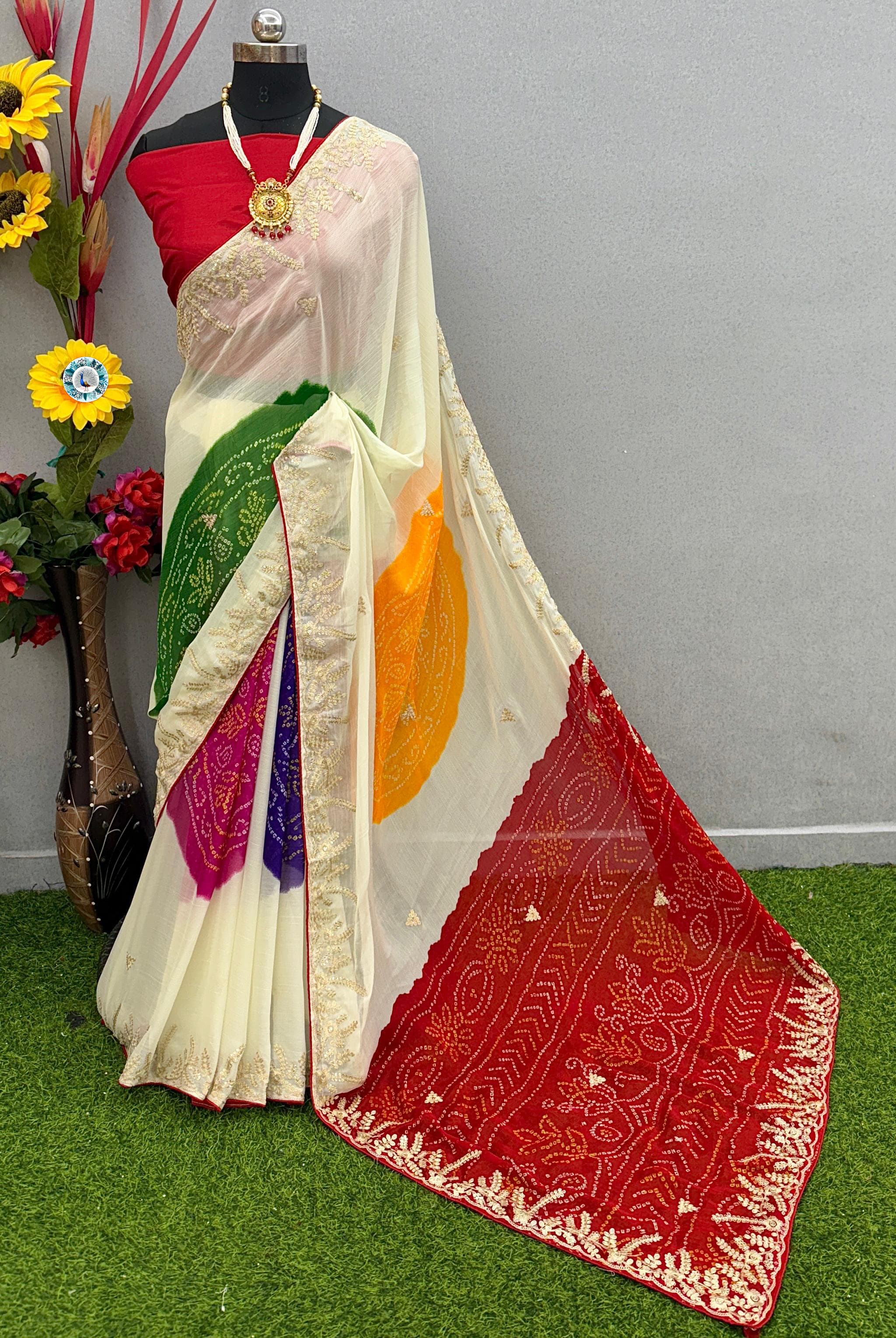 Bandhej saree jk 1066