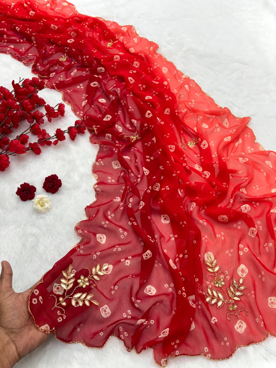 Gorget hand work saree jk 1050