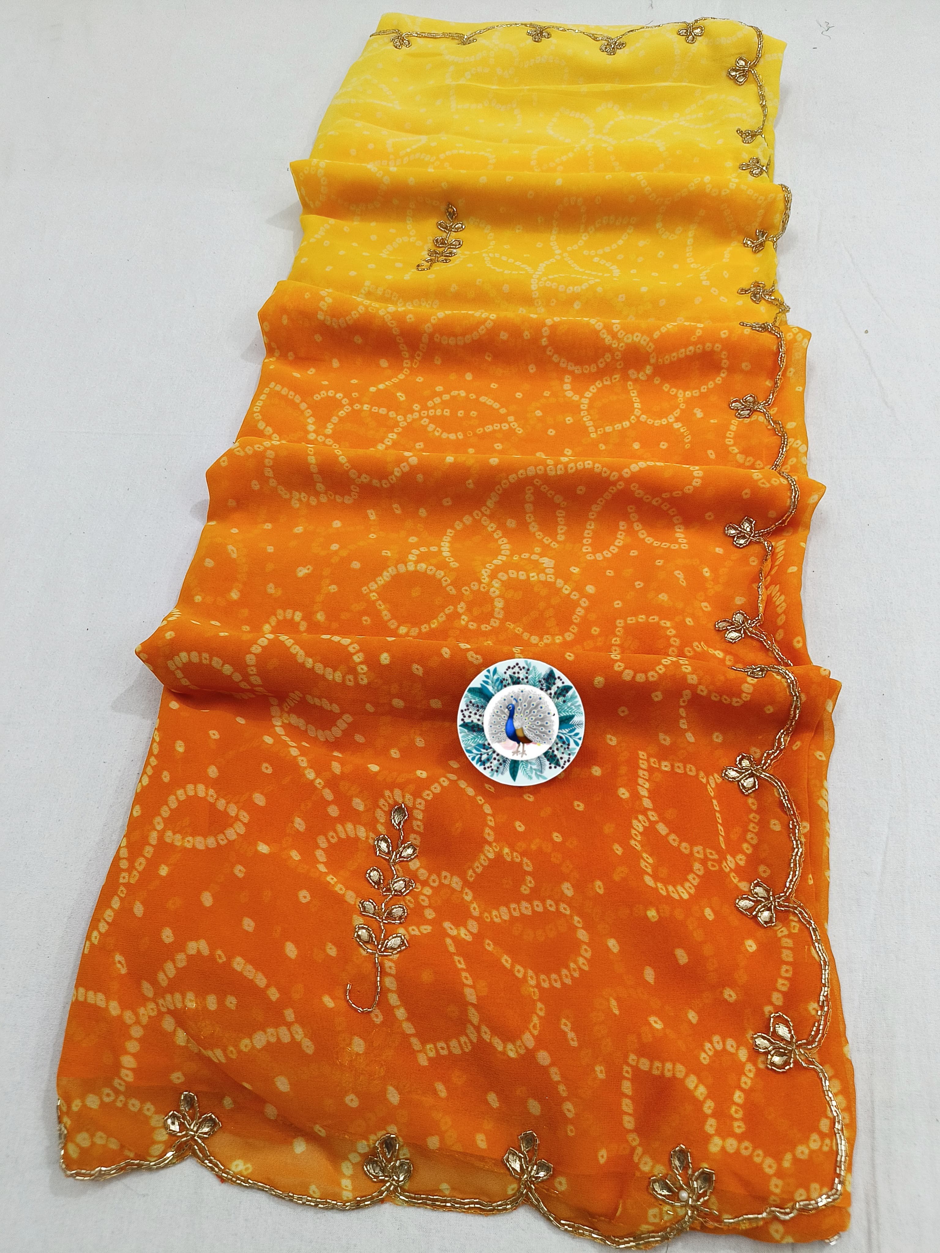 Gorget hand work saree jk 1051