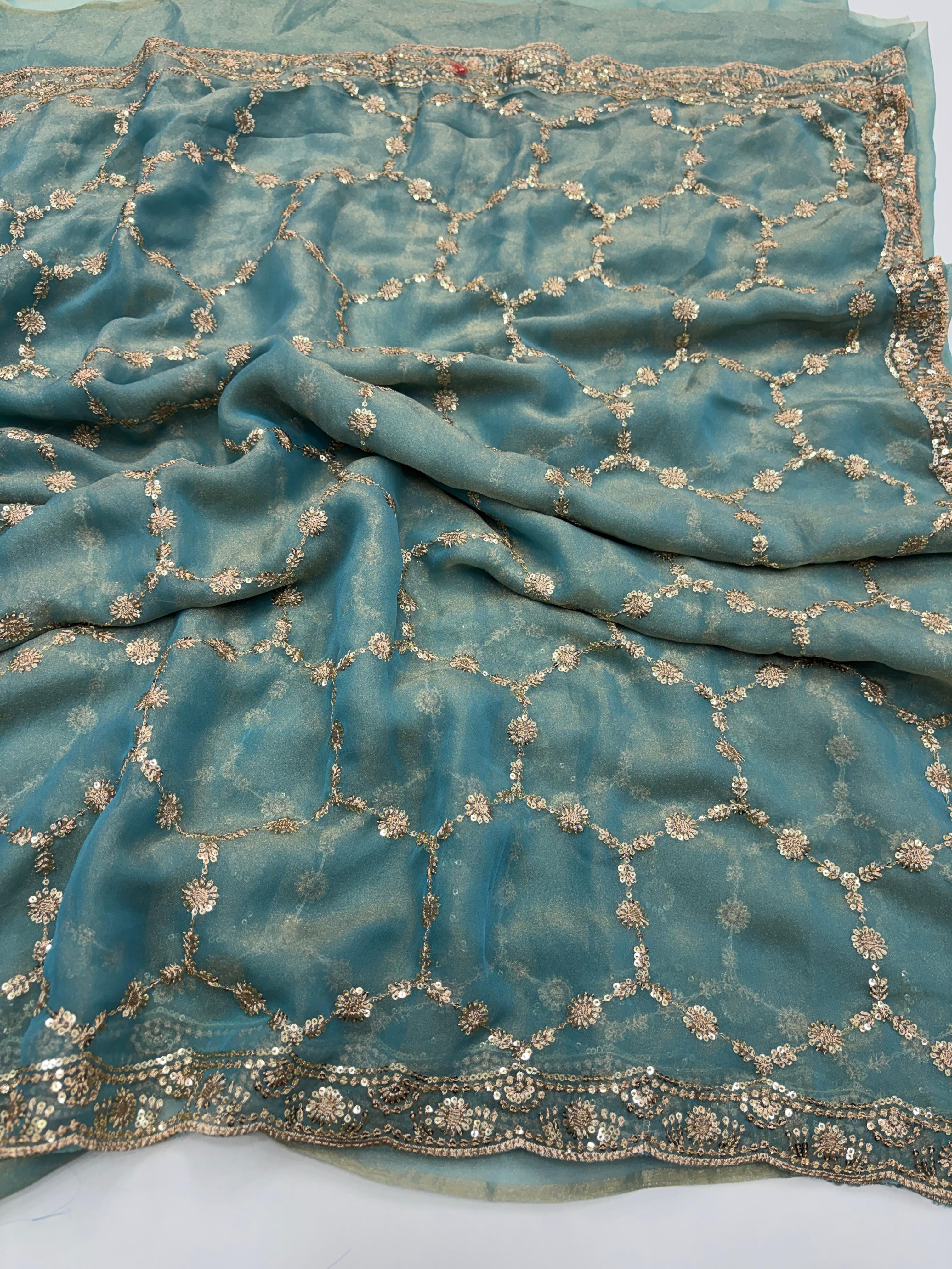 Moos chiffon slik saree prt 1041