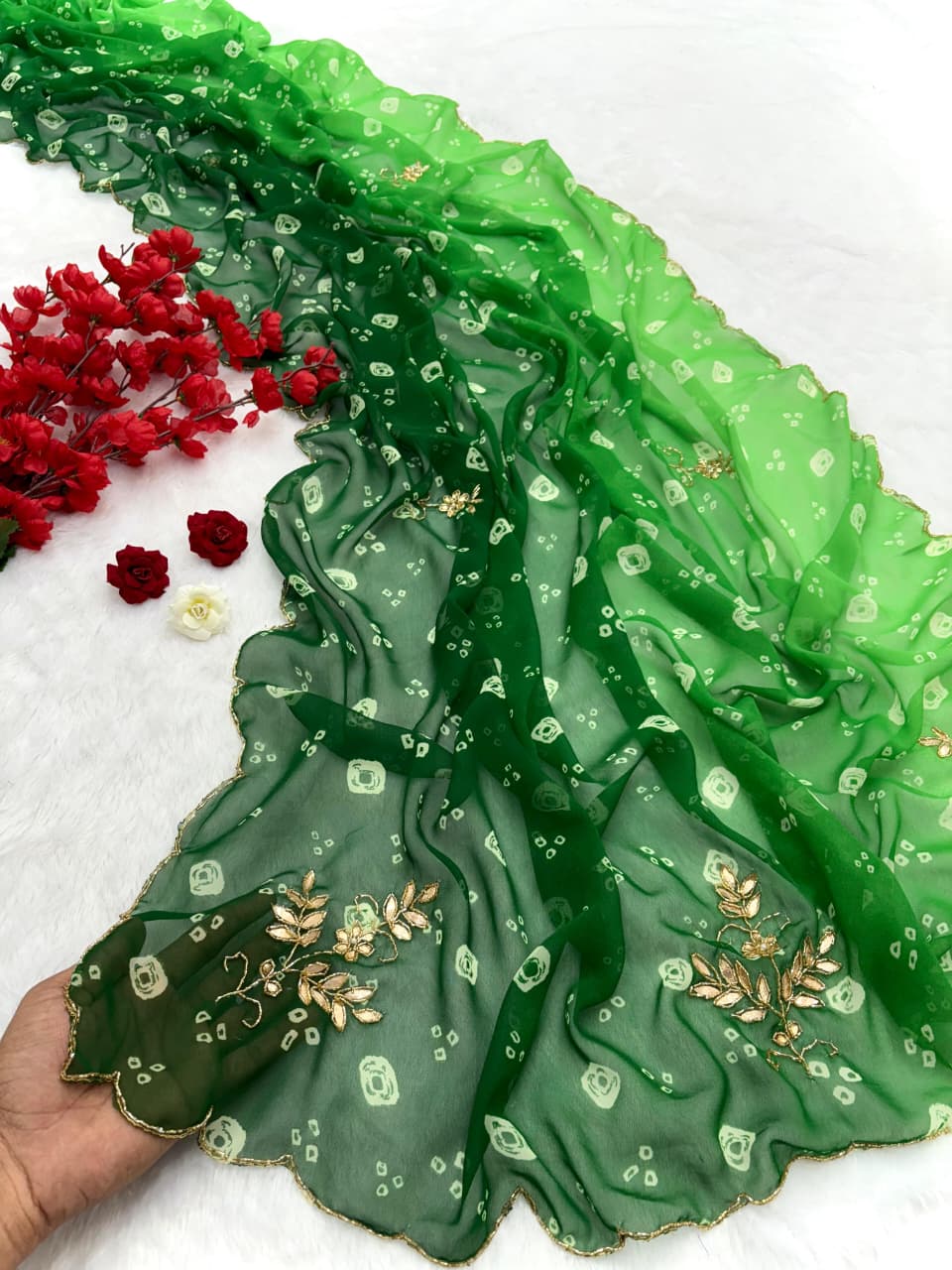 Gorget hand work saree jk 1050