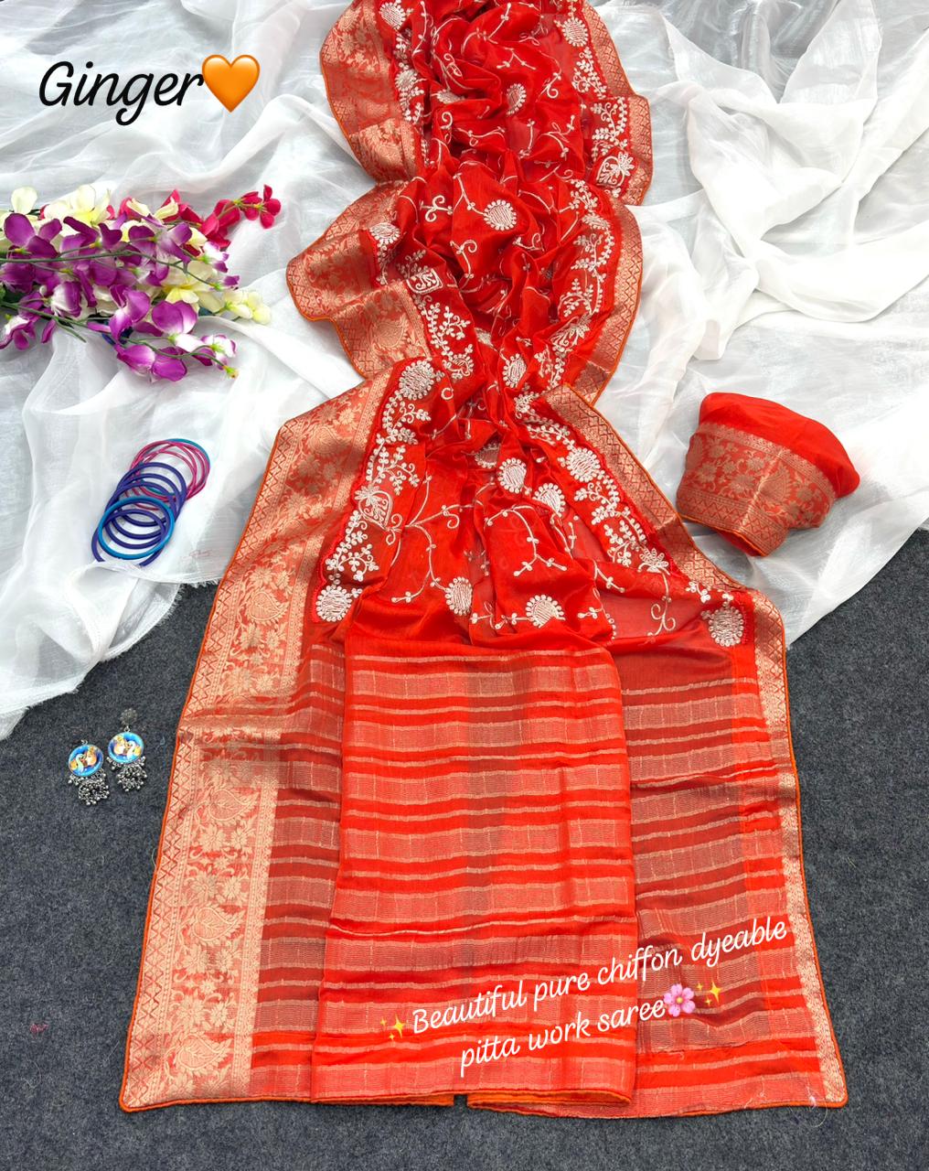 Chiffon slik saree jk 1052