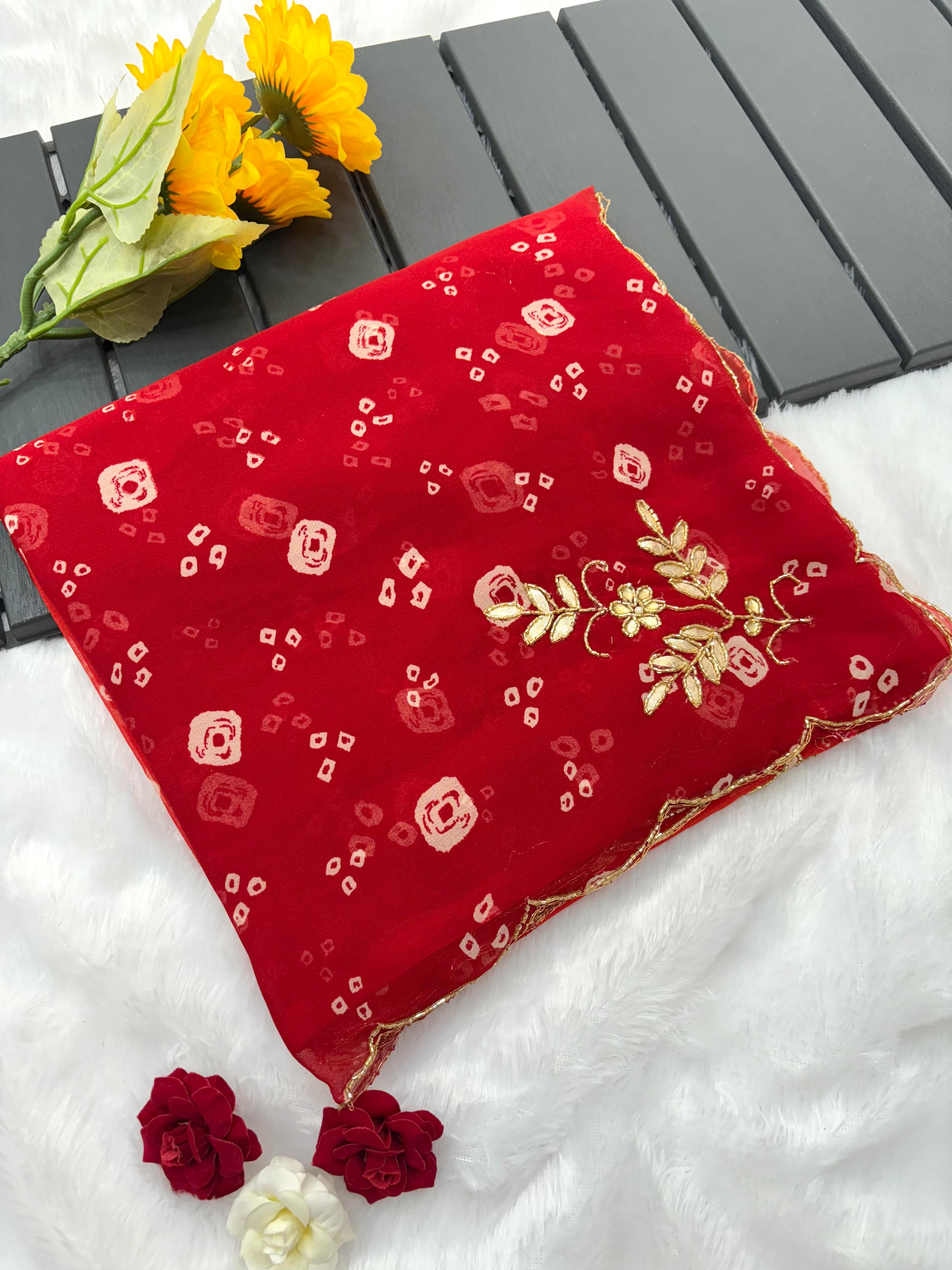 Gorget hand work saree jk 1050