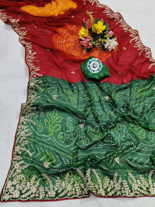 Bandhej saree jk 1066