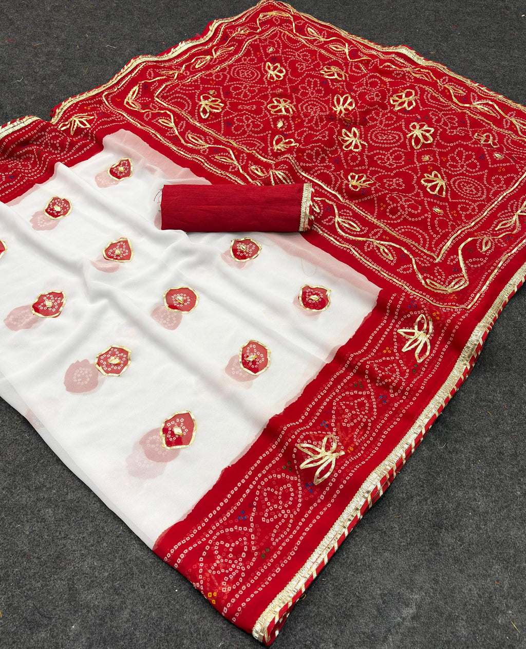 Gorget gota pati saree j k 1046