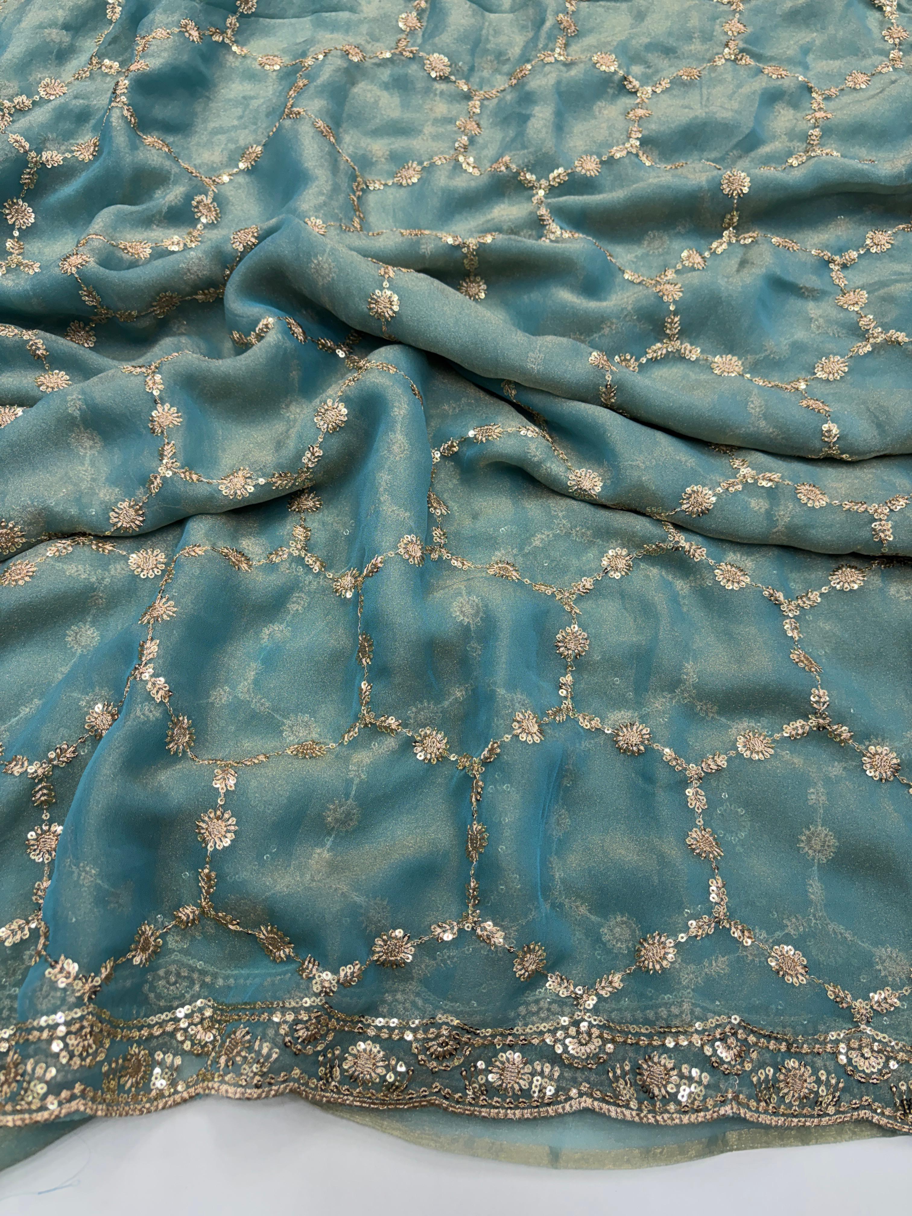 Moos chiffon slik saree prt 1041