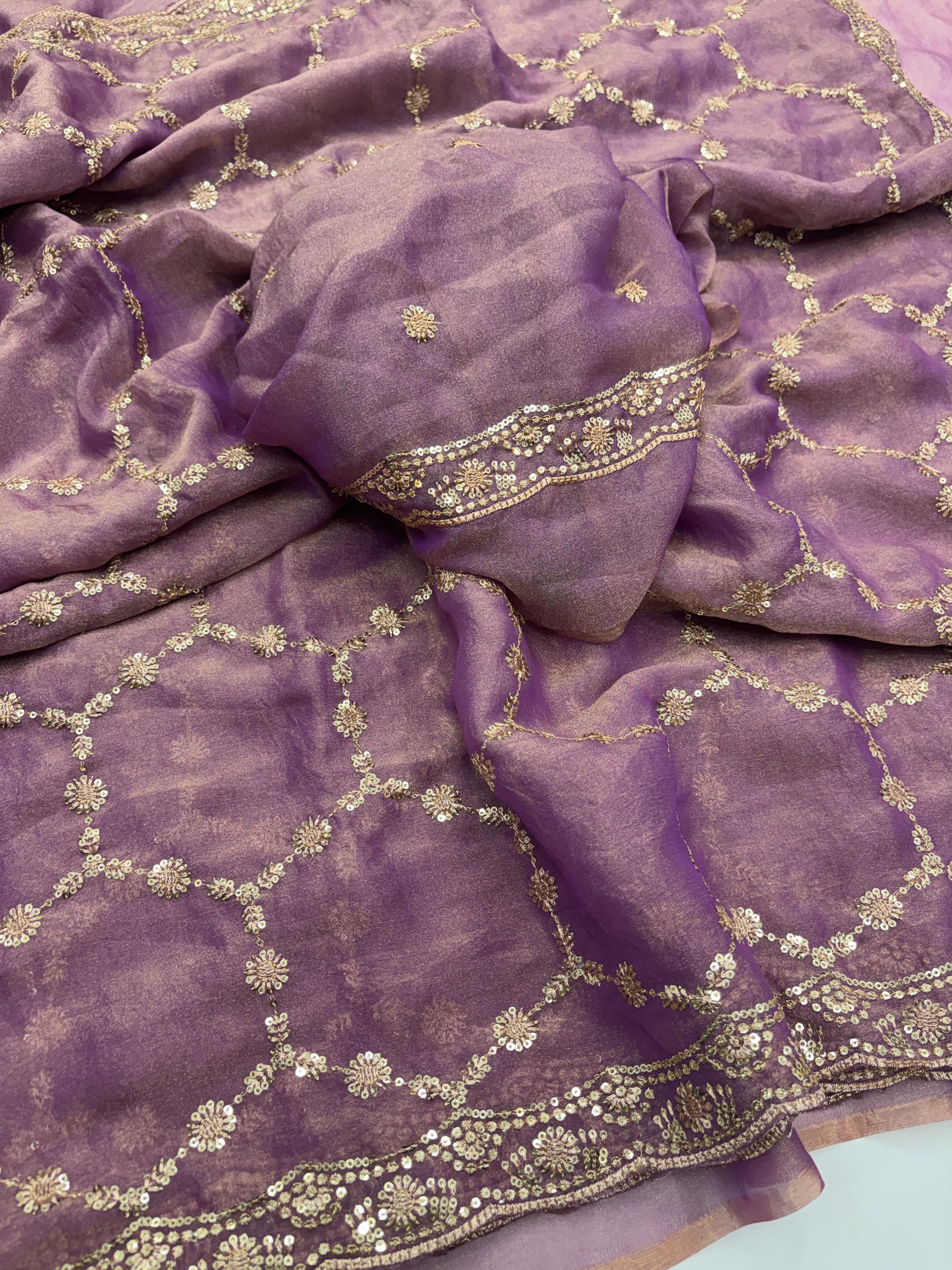 Moos chiffon slik saree prt 1041