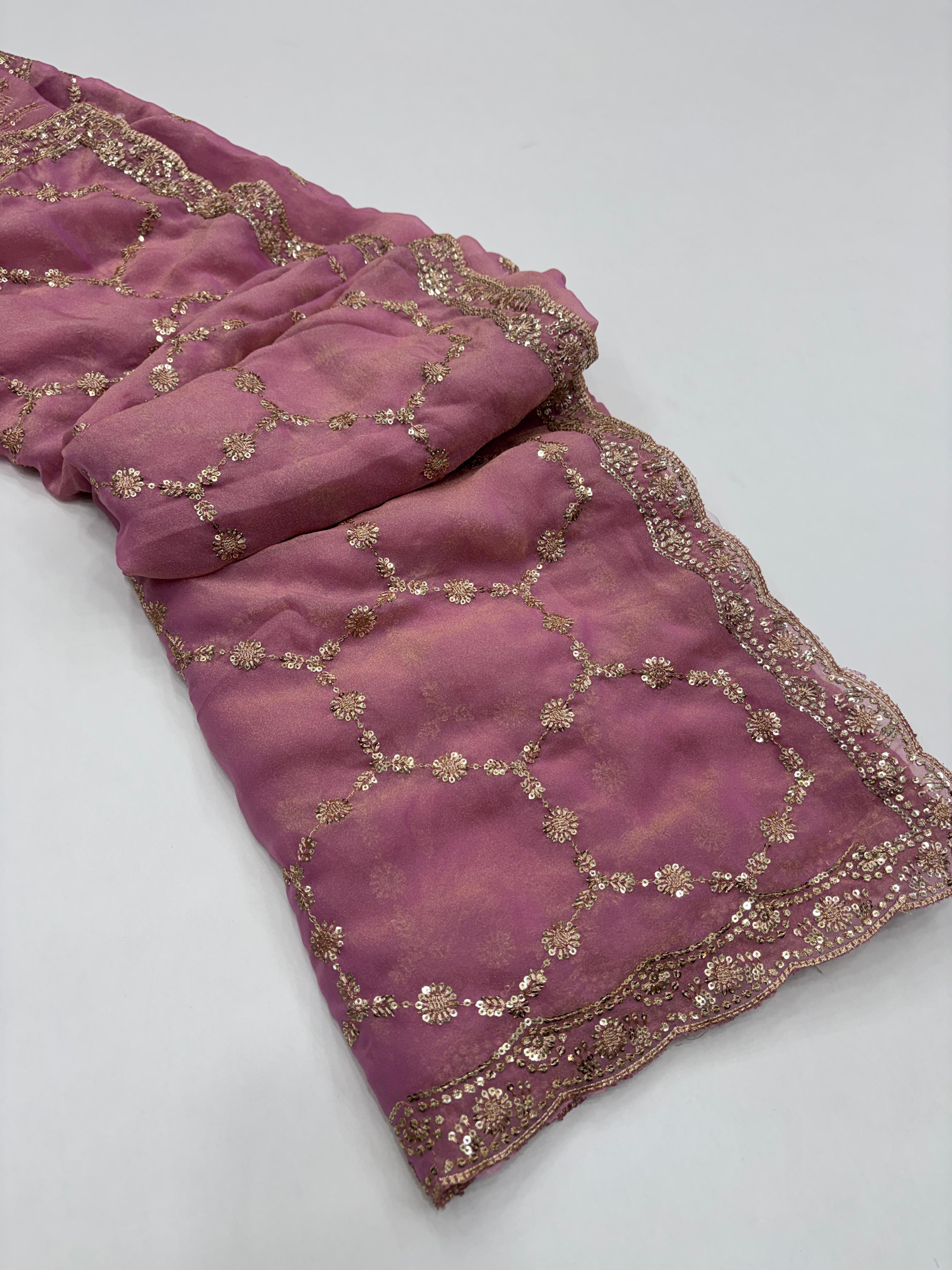 Moos chiffon slik saree prt 1041